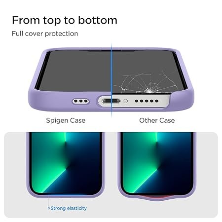 Spigen Silicone Fit Back Cover Case Compatible with iPhone 13 Pro (Silicone | Iris Purple) - Image 2