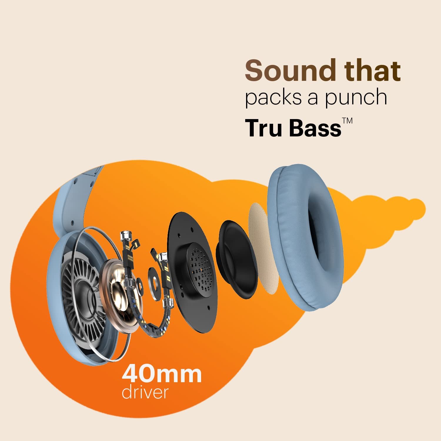 Noise Two Wireless On Ear Headphones with 50 Hours Playtime, Low Latency(up to 40ms), 4 Play Modes, Dual Pairing, BT v5.3 (Serene Blue) - Image 5