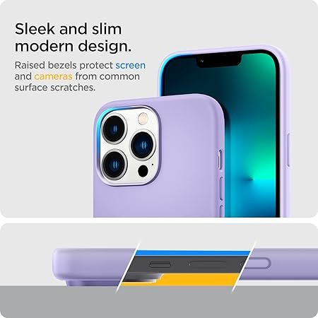 Spigen Silicone Fit Back Cover Case Compatible with iPhone 13 Pro (Silicone | Iris Purple) - Image 3