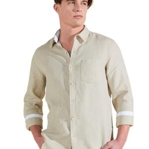 Symbol Premium Men's Pure Linen Solid Casual Shirt (Regular Fit)