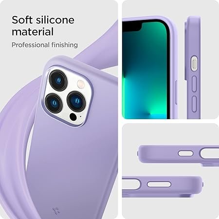 Spigen Silicone Fit Back Cover Case Compatible with iPhone 13 Pro (Silicone | Iris Purple) - Image 4