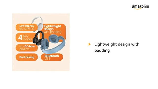 Noise Two Wireless On Ear Headphones with 50 Hours Playtime, Low Latency(up to 40ms), 4 Play Modes, Dual Pairing, BT v5.3 (Serene Blue) - Image 2